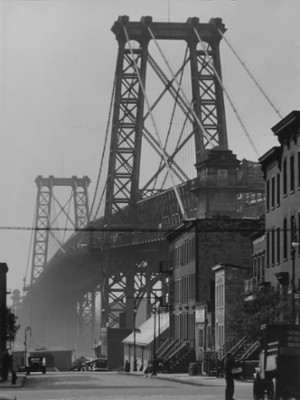 Williamsburg Bridge from Berry Street - Classic Black & White Print