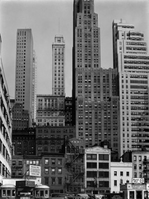 The Downtown Skyline - Classic Black & White Print In The Living Room