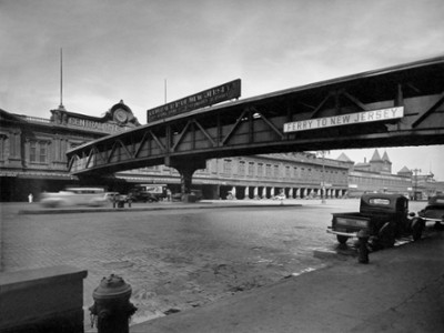 Ferry Terminal on Liberty Street - Classic Black & White Print