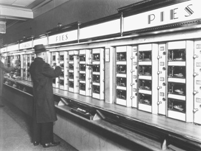 Automat at 977 Eighth Avenue - Classic Black & White Print On A Wall