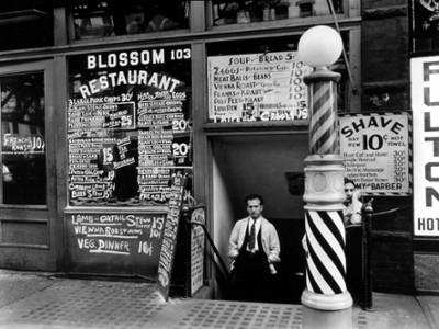 Blossom Restaurant on The Bowery - Classic Black & White Print On A Wall