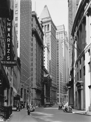 Broad St. looking toward Wall St. - Classic Black & White Print On A Wall