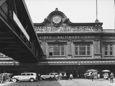 Ferry Terminal at Liberty Street - Classic Black & White Print In The Living Room