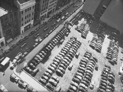 Rockefeller Center Parking on West 49th Street - Classic Black & White Print