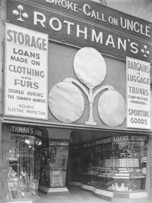 Rothman's Pawn Shop on Eighth Avenue - Classic Black & White Print