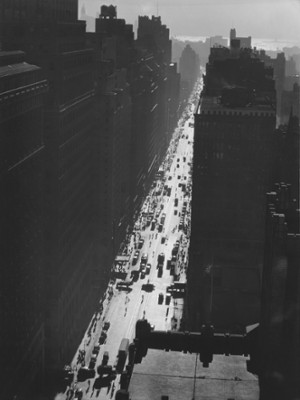Seventh Avenue from 35th Street - Classic Black & White Print In The Living Room