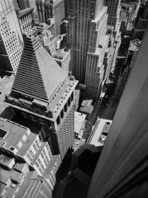 Wall Street from Roof of Irving Trust Co. Building - Classic Black & White Print In The Living Room