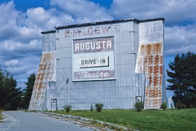 Augusta Drive-In Theater on Route 11 in Augusta, Maine - Classic Black & White Print
