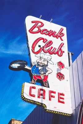 Bank Club Cafe Sign on Rts. 6 & 50 in Ely, Nevada