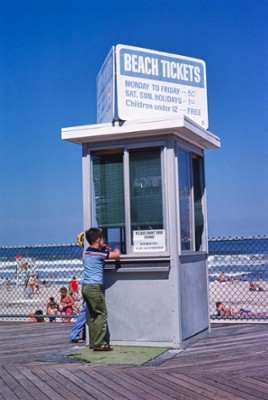 Beach Ticket Booth in Seaside Heights, New Jersey - Classic Black & White Print In The Living Room