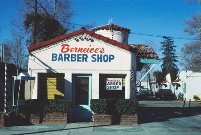 Ber Neice's Barber Shop in San Bernardino, California - Classic Black & White Print On A Wall