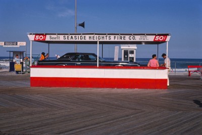 Boardwalk Car Raffle in Seaside Heights, New Jersey - Classic Black & White Print On A Wall