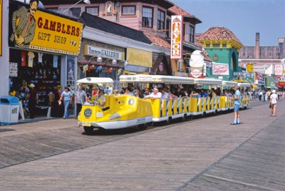 Boardwalk Tram in Atlantic City, New Jersey - Classic Black & White Print