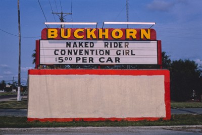 Buckhorn Drive-In in Mission, Texas - Classic Black & White Print