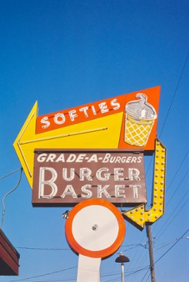 Burger Basket Ice Cream Sign on E. Sprague Street in Spokane, Washington