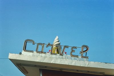 Carvel Ice Cream Sign in Darien, Connecticut - Classic Black & White Print