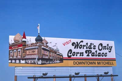 Corn Palace Billboard on UI-90 in Mitchell, South Dakota - Classic Black & White Print On A Wall