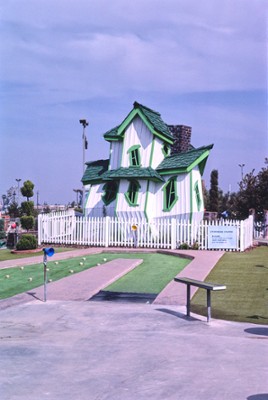 Crazy House, Vertical on Blackbeard's Mini Golf in Fresno, California