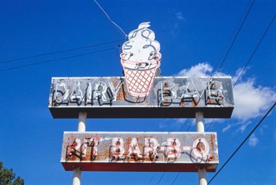 Dairy Bar Ice Cream Sign on Rt. 70A in Humbolt, Tennessee - Classic Black & White Print On A Wall
