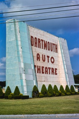Dartmouth Auto Theatre, Horizontal View on Route 6 in Dartmouth, Massachusetts - Classic Black & White Print On A Wall
