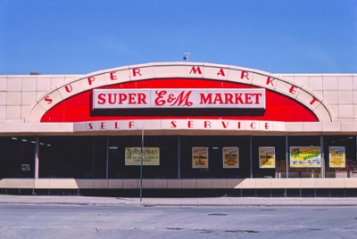 E & M Super Market on Salem Avenue in Roanoke, Virginia - Classic Black & White Print