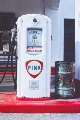 Fina Gas Pump in Kingsland, Georgia - Classic Black & White Print On A Wall