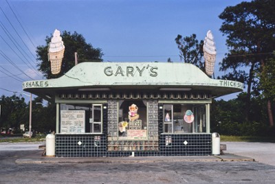 Gary's Ice Cream on N. Main Street in Jacksonville, Florida - Classic Black & White Print