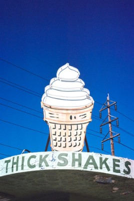 Gary's Thick Shakes Ice Cream Sign on N. Main Street (Route 17) in Jacksonville, Florida - Classic Black & White Print On A Wall