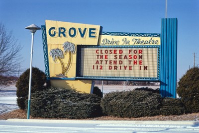 Grove Drive-In Theater Sign on Route 71 in Springdale, Arkansas