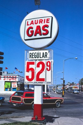Laurie Gas Sign in St. Paul, Minnesota - Classic Black & White Print