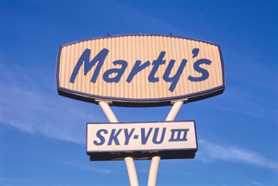 Marty's Sky-Vu Drive-In in Jamestown, North Dakota - Classic Black & White Print On A Wall
