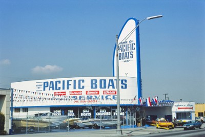 Pacific Boats on Long Beach Boulevard in Long Beach, California - Classic Black & White Print