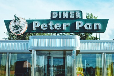 Peter Pan Diner in Danbury, Connecticut - Classic Black & White Print