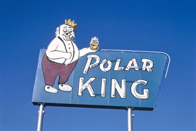 Polar King Ice Cream Sign on Route 40 in Vernal, Utah - Classic Black & White Print In The Living Room