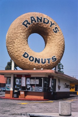 Randy's Donuts in Inglewood, California - Classic Black & White Print On A Wall