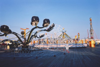Rides A.M. in Seaside Heights, New Jersey - Classic Black & White Print On A Wall