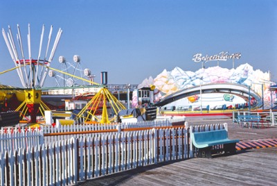 Rides Boardwalk in Point Pleasant, New Jersey - Classic Black & White Print