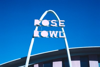 Rose Bowl Sign in Tulsa, Oklahoma - Classic Black & White Print
