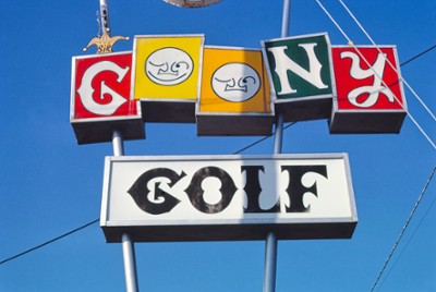 Sir Goony Mini Golf Sign in Chattanooga, Tennessee - Classic Black & White Print In The Living Room