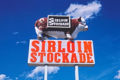 Sirloin Stockade Sign in Hobbs, New Mexico - Classic Black & White Print