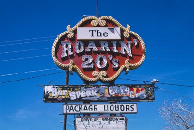 The Roaring 20's Sign in Grants, New Mexico