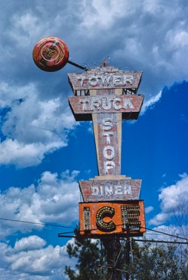 Tower Truck Stop Sign in Colesburg, Georgia - Classic Black & White Print On A Wall