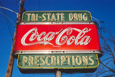 Tri-State Drug Sign on Route 80 in Shreveport, Louisiana - Classic Black & White Print In The Living Room