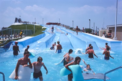 Water Slide in Long Branch, New Jersey - Classic Black & White Print
