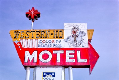Western-Ho Motel Sign on Route 54 in Liberal, Kansas