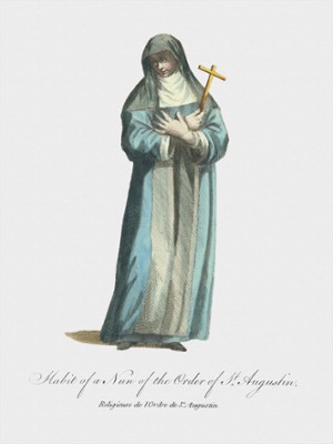 A Nun of the Antient Order of St. Augustin  - Classic Black & White Print