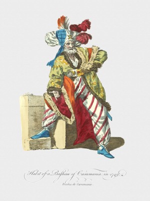 Habit of a Bashaw of Caramania in 1749 - Classic Black & White Print On A Wall