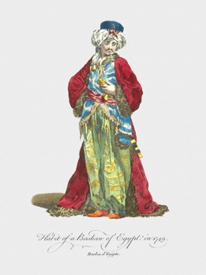 Habit of a Bashaw of Egypt in 1749 - Classic Black & White Print In The Living Room