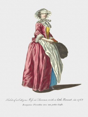 Habit of a Citizen's Wife in Florence in 1768 - Classic Black & White Print