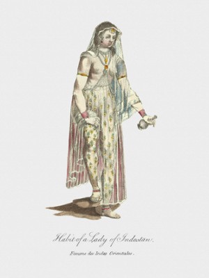 Habit of a Lady of Indostan  - Classic Black & White Print In The Living Room